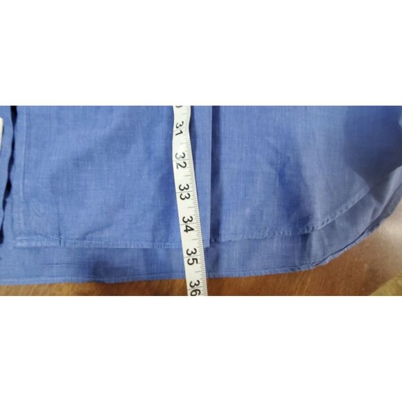 Currier & Day Blue Button-Up Long Sleeve Shirt Cotton-Blend Size 18 T - Picture 9 of 12